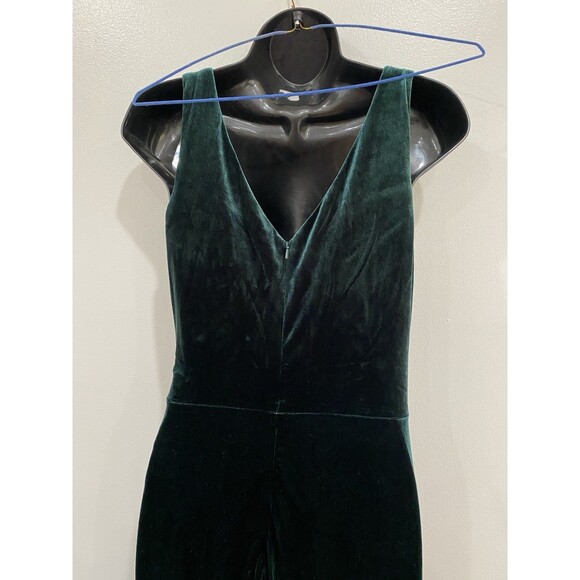 Revelry Size 6 Dawson Velvet Ruched Full Length Maxi Gown Emerald Green Dress - Picture 10 of 14